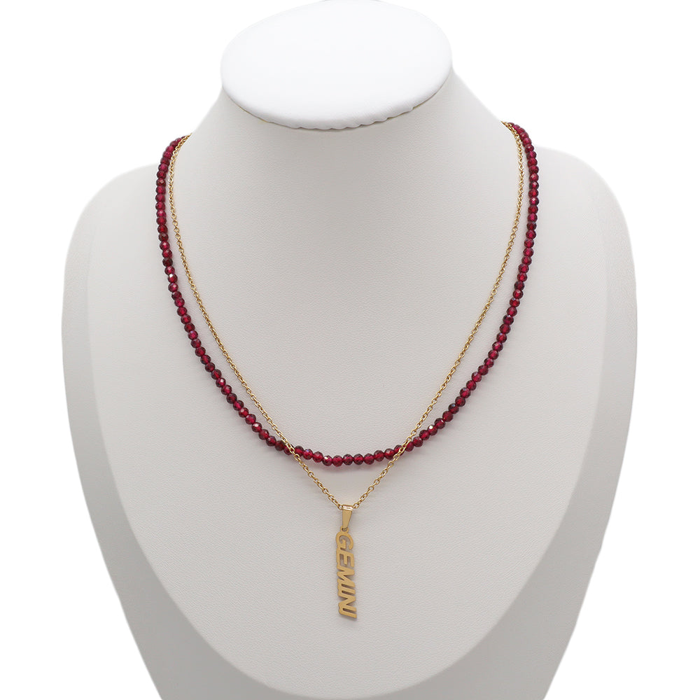 Handmade Custom Natural Stone Double Layer Necklace