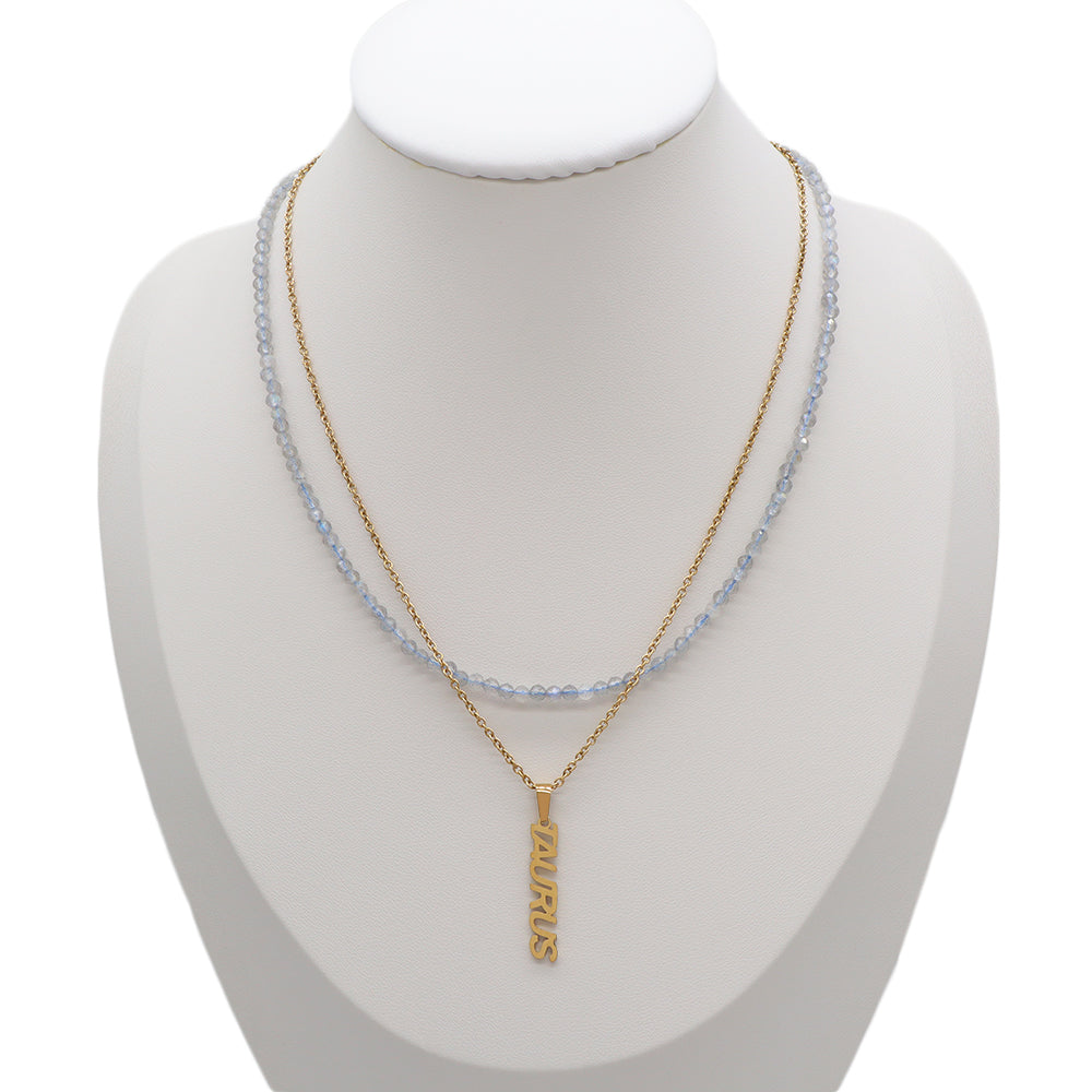 Handmade Custom Natural Stone Double Layer Necklace