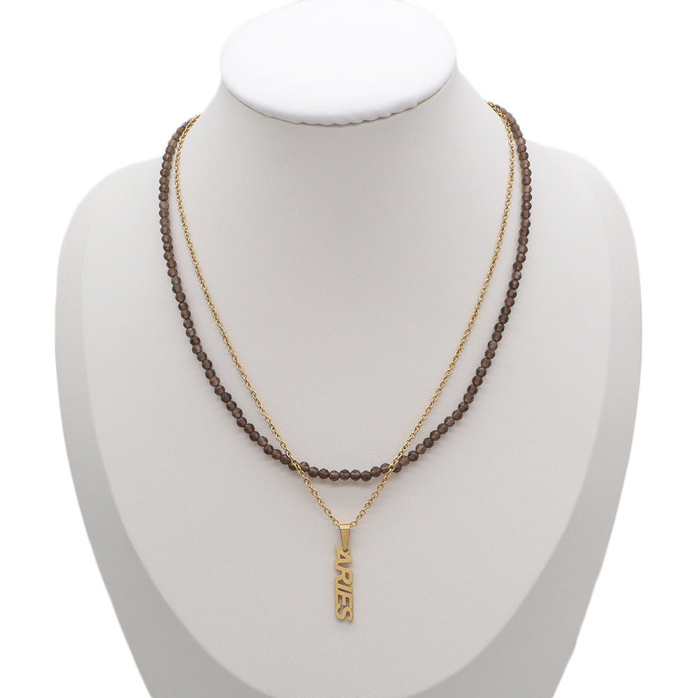 Handmade Custom Natural Stone Double Layer Necklace