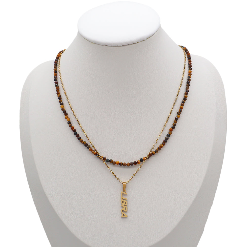 Handmade Custom Natural Stone Double Layer Necklace