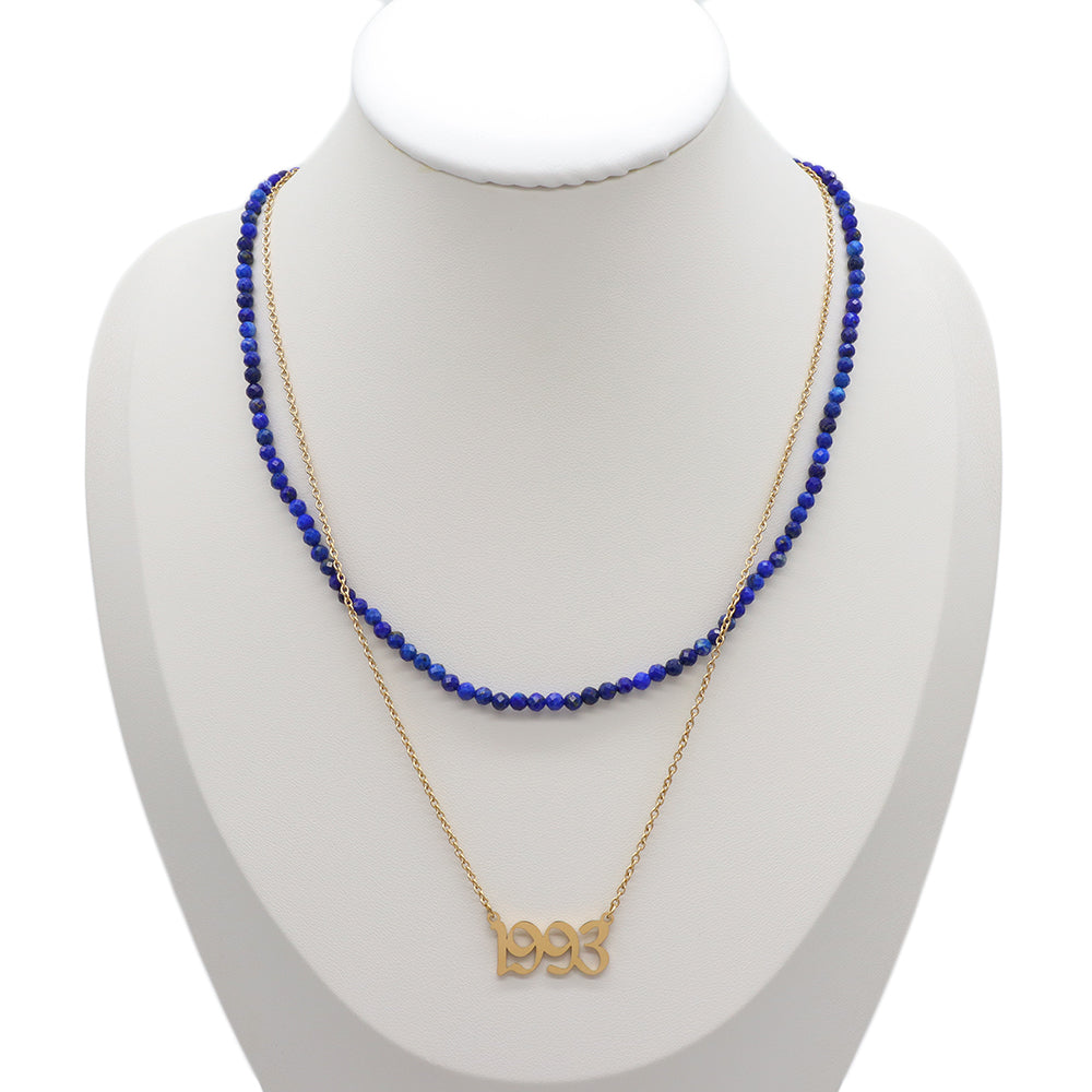 Handmade Custom Natural Stone Double Layer Necklace