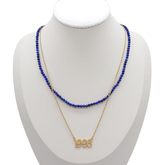 Handmade Custom Natural Stone Double Layer Necklace