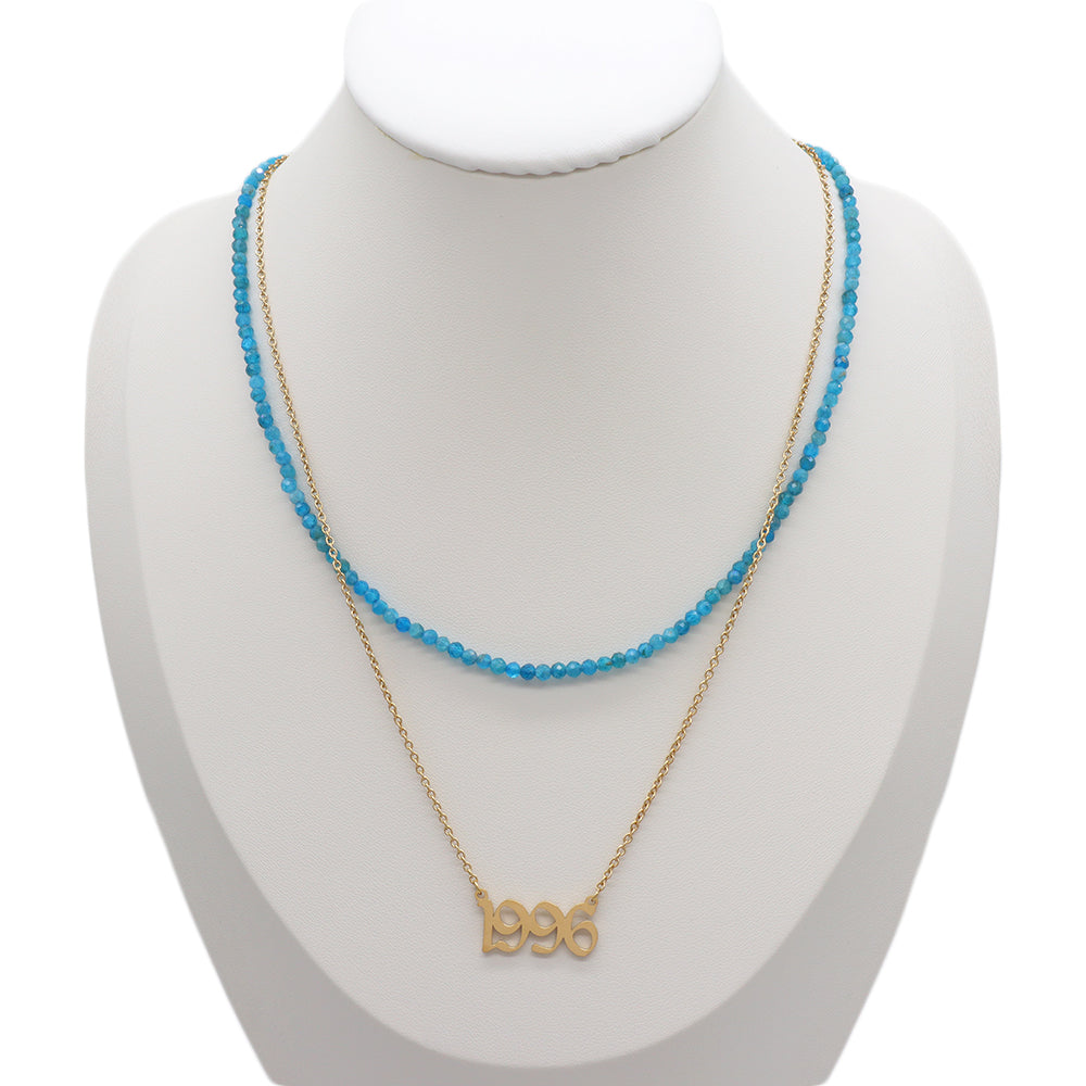 Handmade Custom Natural Stone Double Layer Necklace