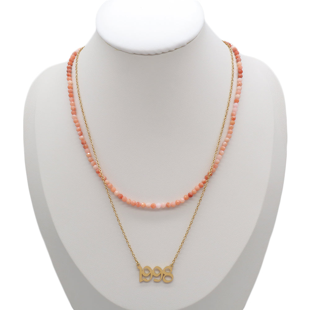 Handmade Custom Natural Stone Double Layer Necklace