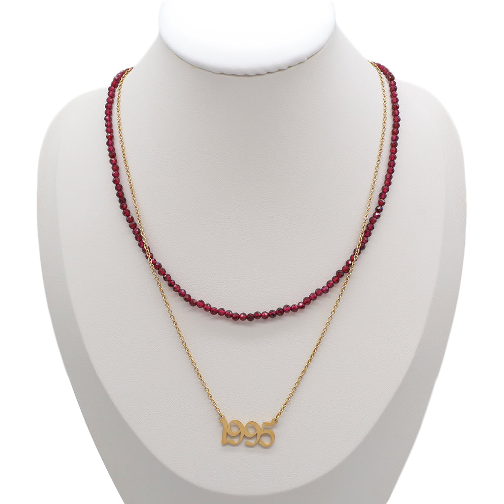 Handmade Custom Natural Stone Double Layer Necklace