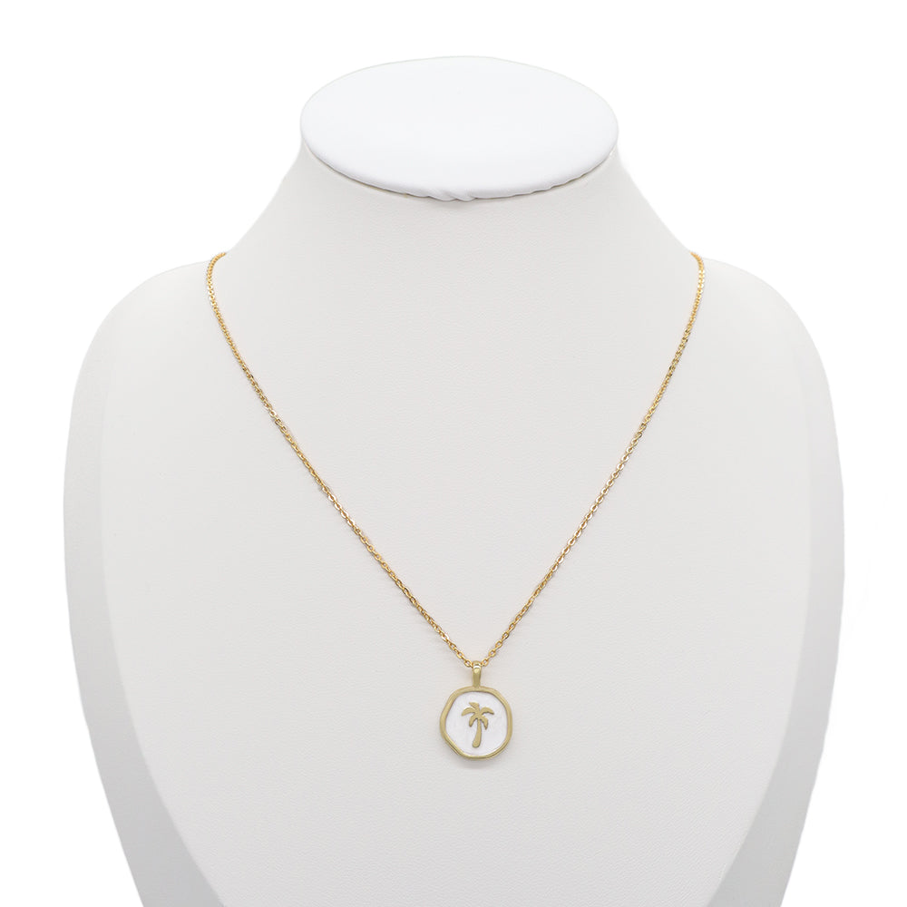 Handmade Custom Brass With Enamel Pendant Necklace With Chain Necklace