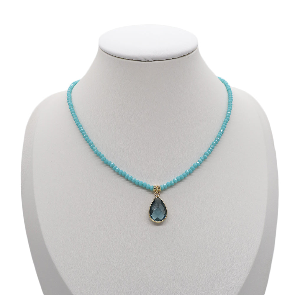 Handmade Custom Glass Crystal Necklace With Pendant