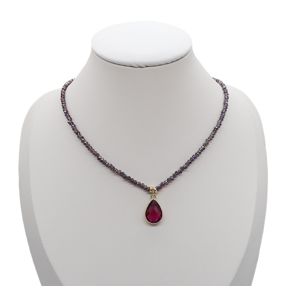 Handmade Custom Glass Crystal Necklace With Pendant