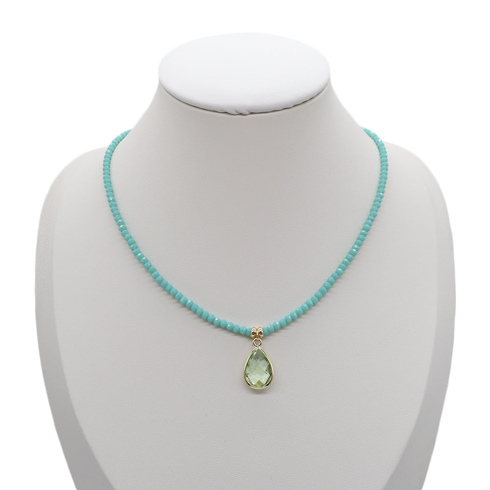 Handmade Custom Glass Crystal Necklace With Pendant