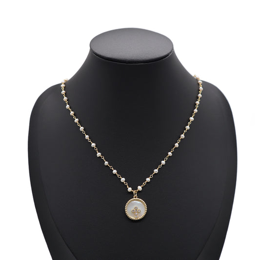 Handmade Custom Fresh Water Pearl Necklace With Shell Pendant