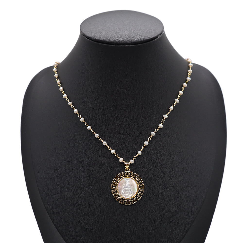 Handmade Custom Fresh Water Pearl Necklace With Shell Pendant