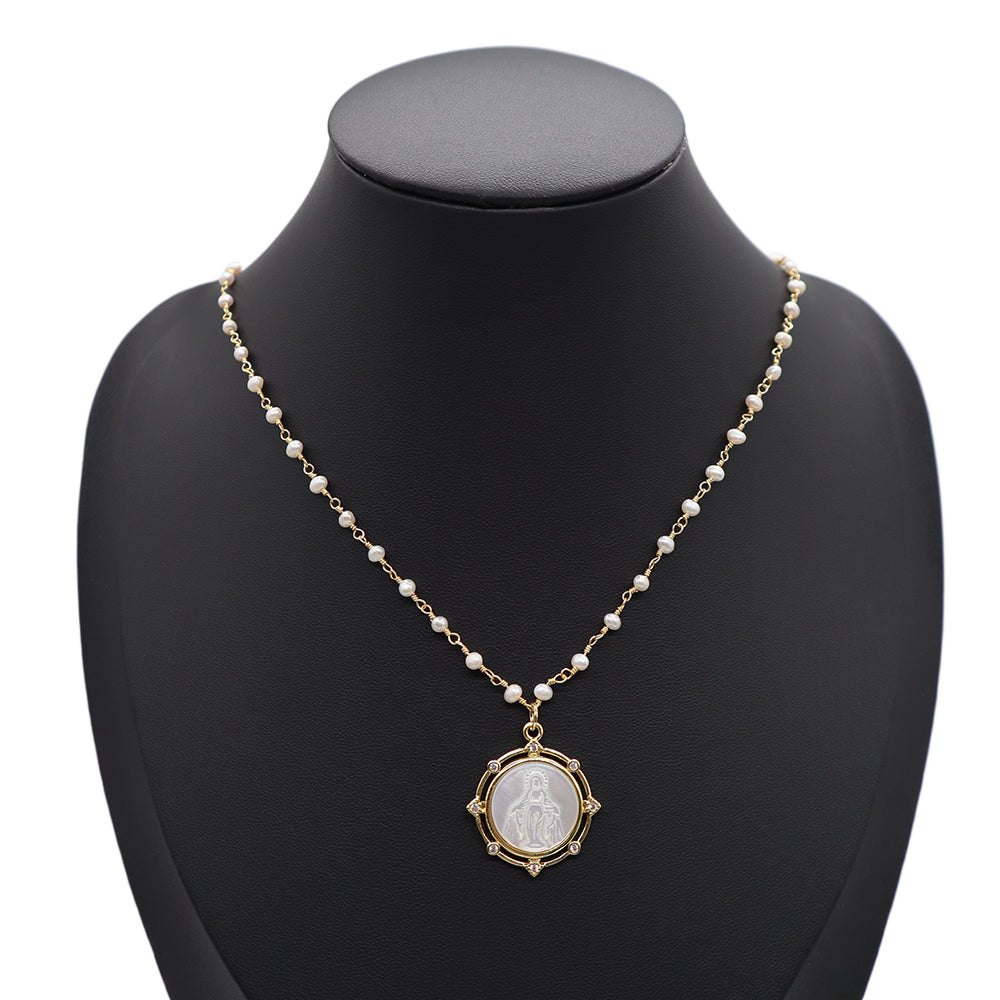 Handmade Custom Fresh Water Pearl Necklace With Shell Pendant