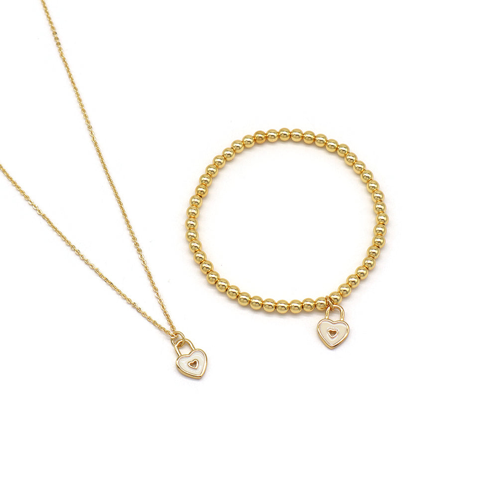 Handmade Customizable 3MM / 4MM Brass Beads / Chain With Enamel Pendant Necklace