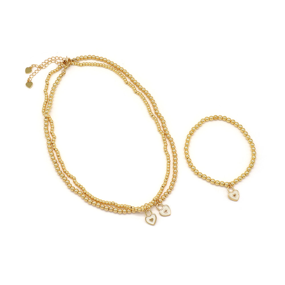 Handmade Customizable 3MM / 4MM Brass Beads / Chain With Enamel Pendant Necklace