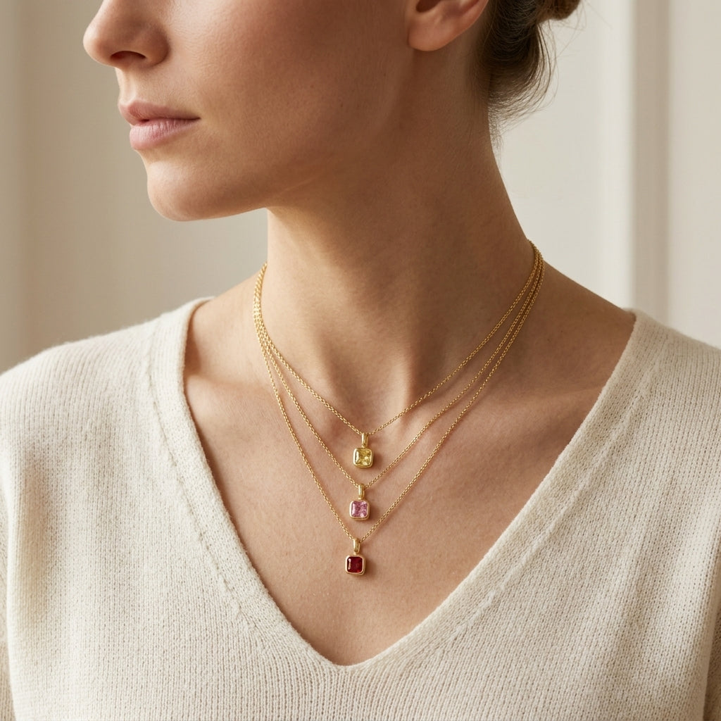 Handmade Customizable Glass Crystal Pendant Necklace