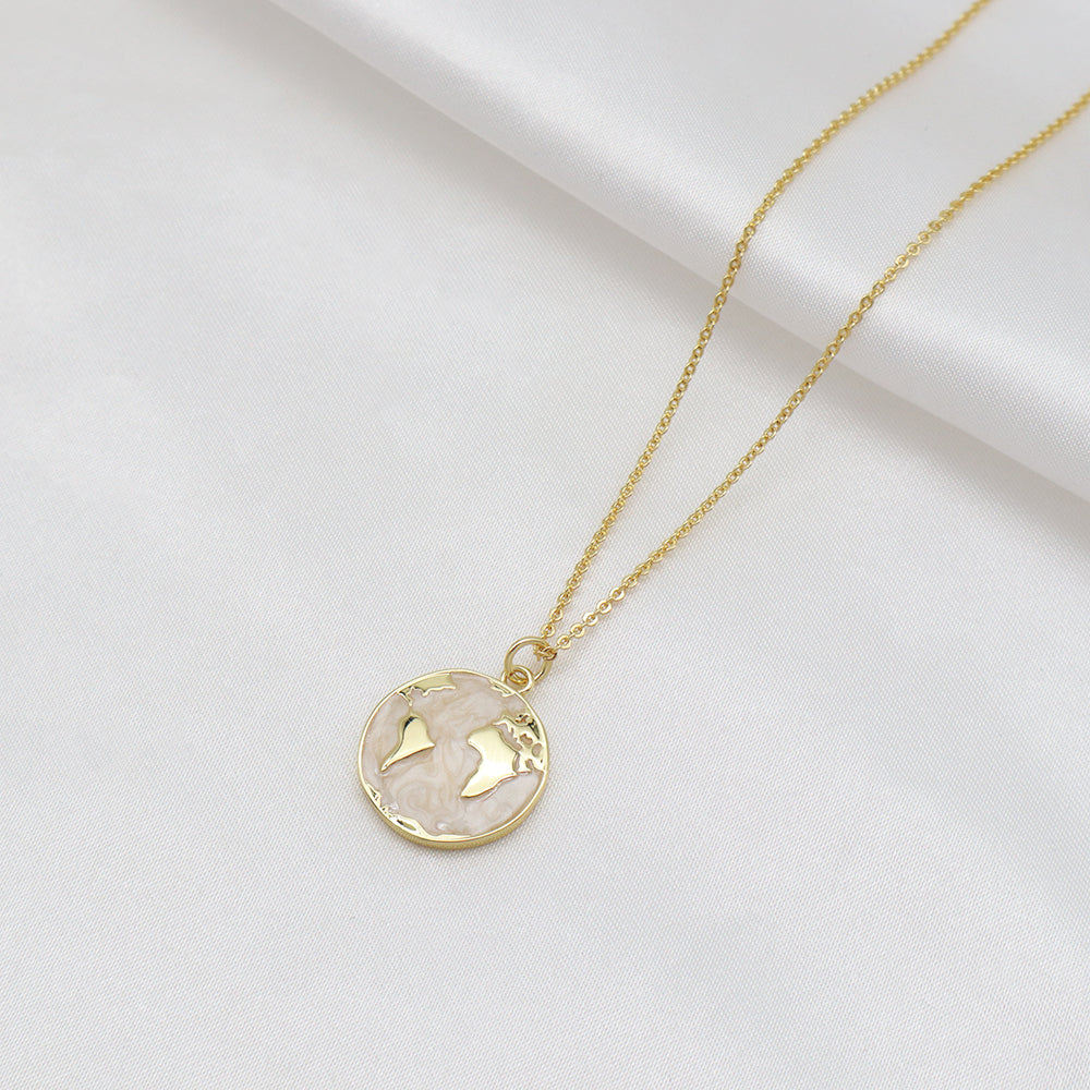 Handmade Customizable Brass Enamel Pendant Necklace (with chain)
