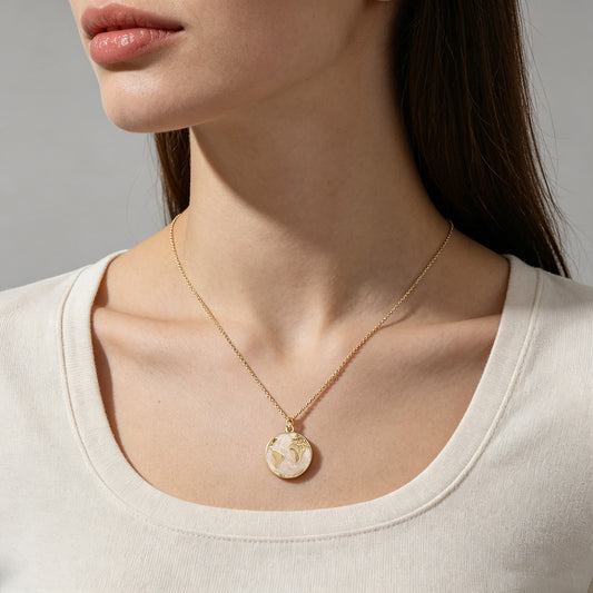 Handmade Customizable Brass Enamel Pendant Necklace (with chain)