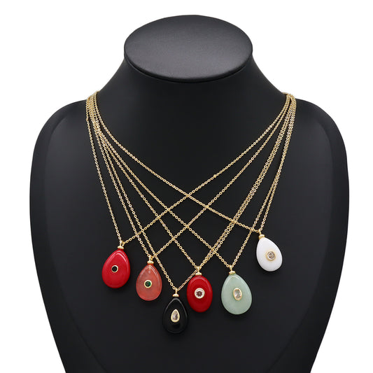 Handmade Customizable Natural Stone Pendant Necklace