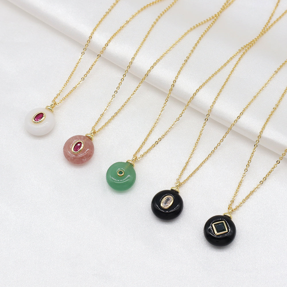 Handmade Customizable Natural Stone Pendant Necklace