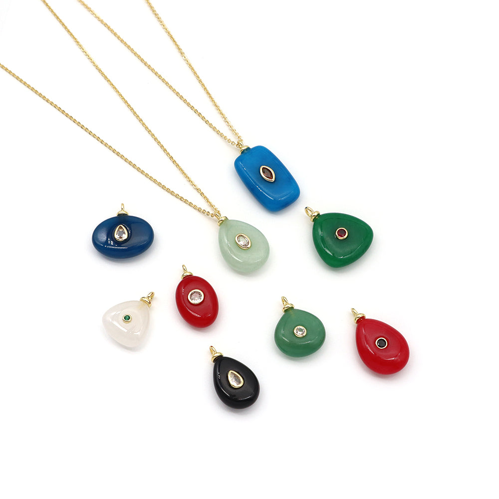 Handmade Customizable Natural Stone Pendant Necklace