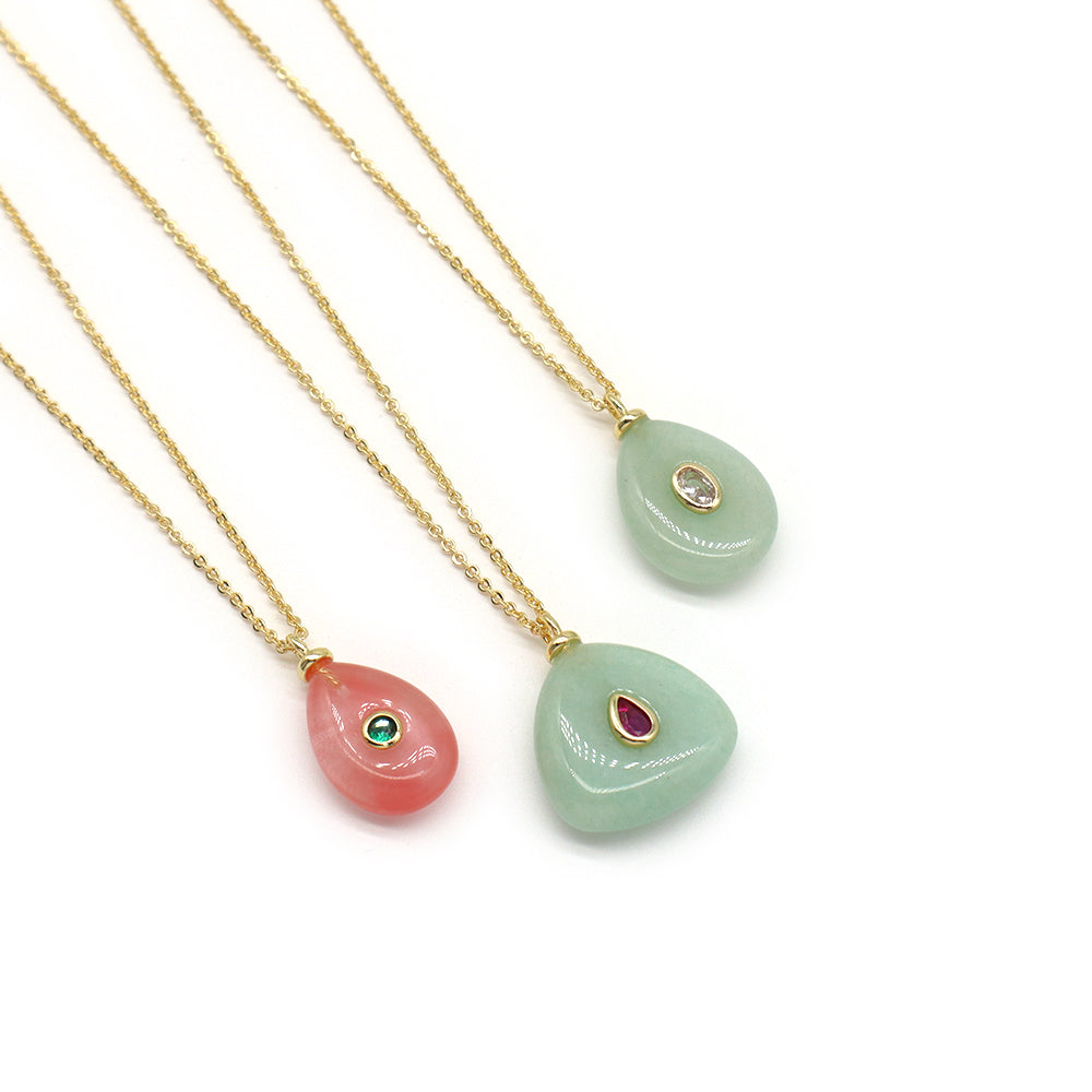 Handmade Customizable Natural Stone Pendant Necklace