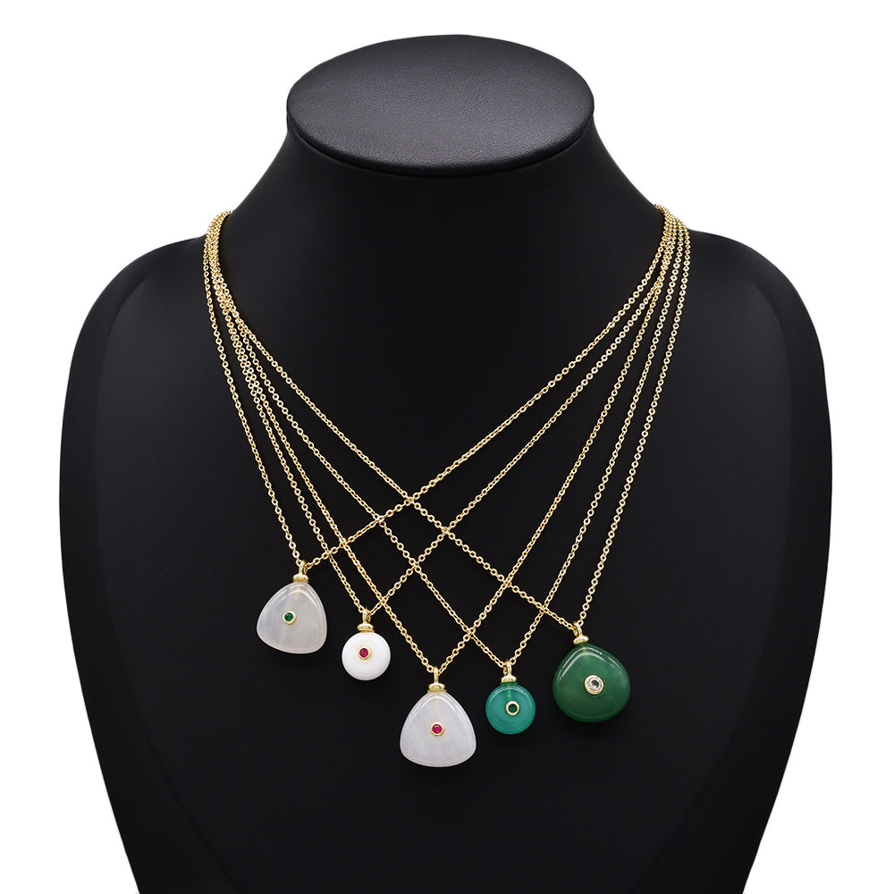 Handmade Customizable Natural Stone Pendant Necklace