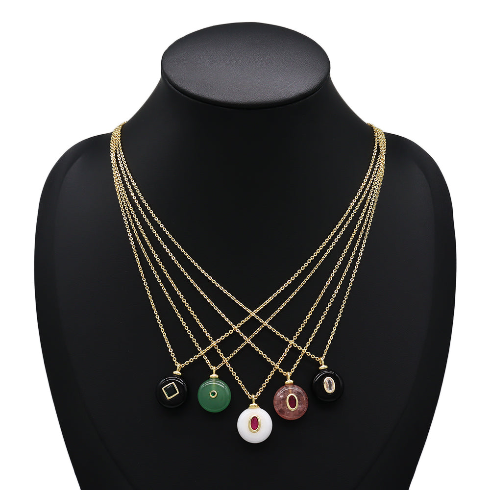 Handmade Customizable Natural Stone Pendant Necklace