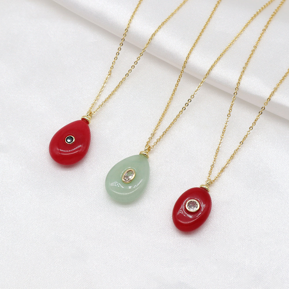 Handmade Customizable Natural Stone Pendant Necklace