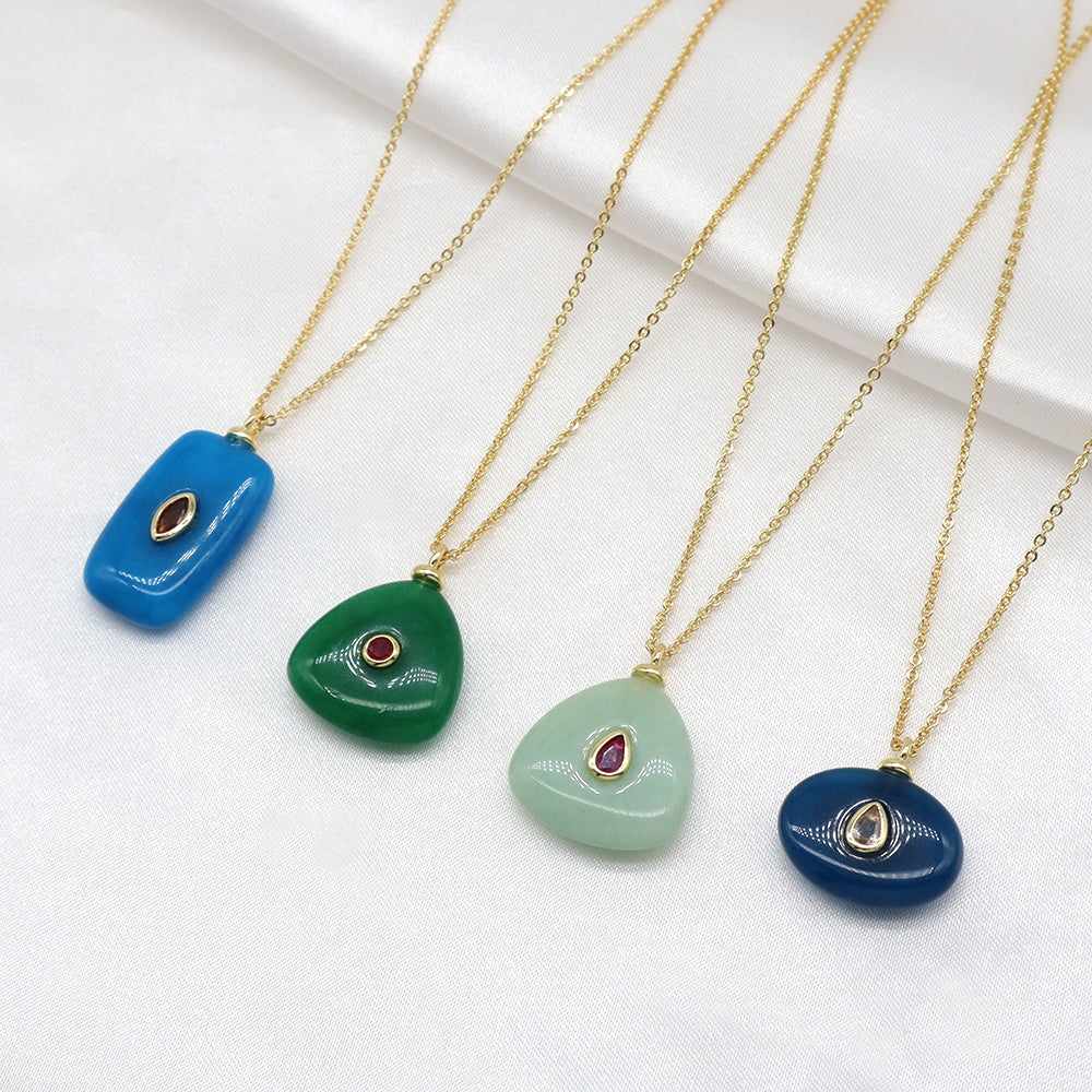 Handmade Customizable Natural Stone Pendant Necklace