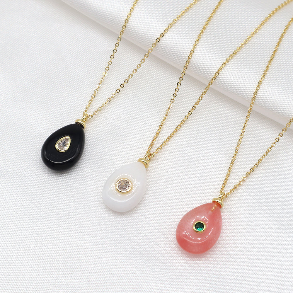 Handmade Customizable Natural Stone Pendant Necklace