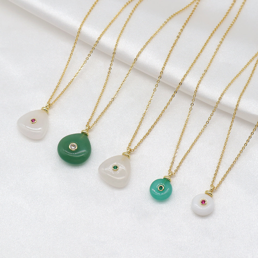 Handmade Customizable Natural Stone Pendant Necklace