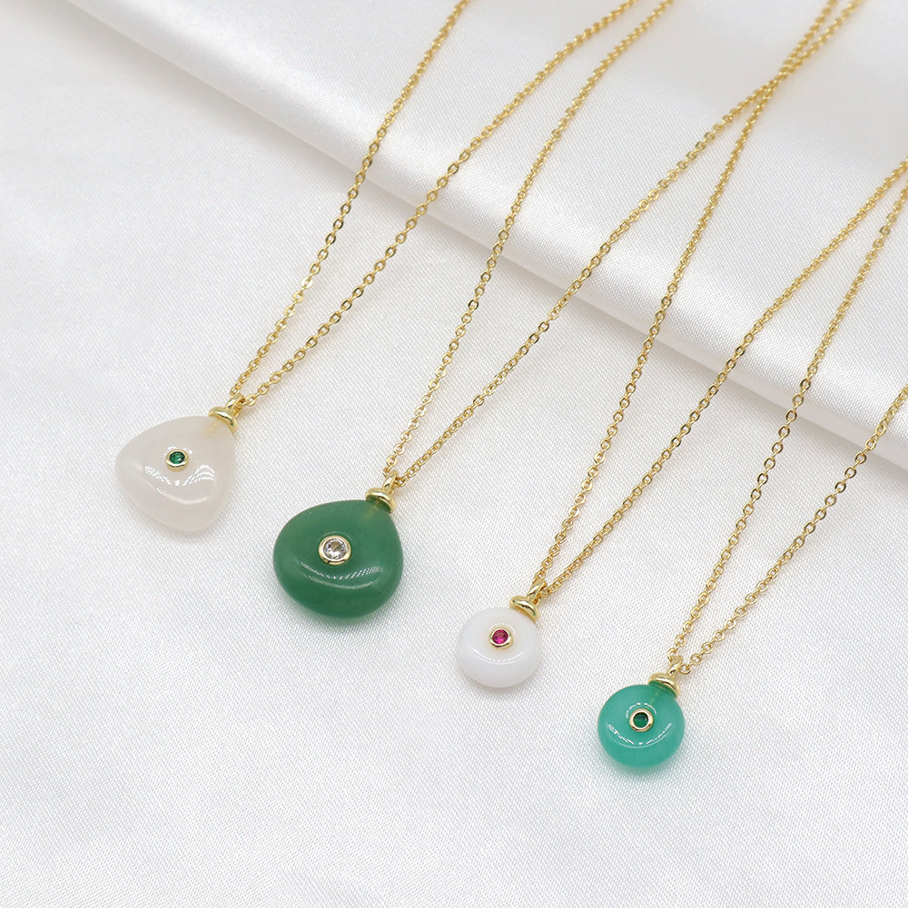 Handmade Customizable Natural Stone Pendant Necklace