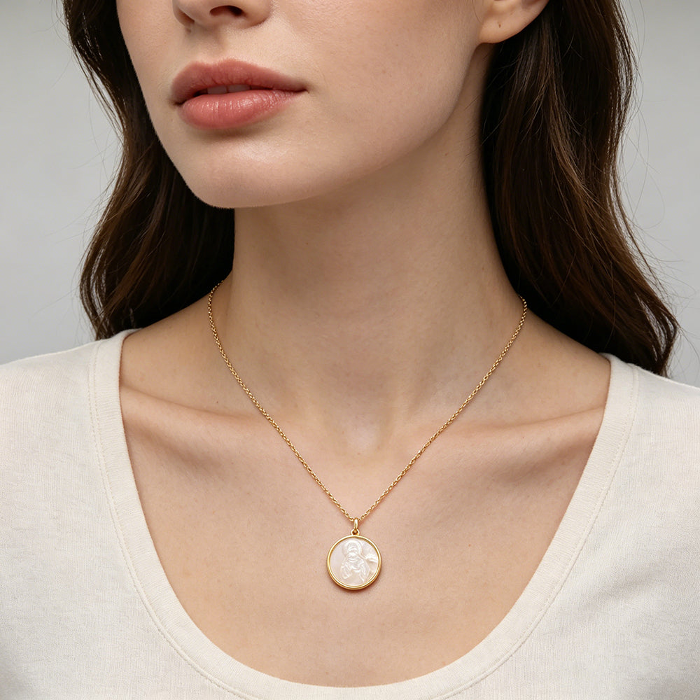 Handmade Customizable Shell Pendant Necklace With 925 Sterling Silver