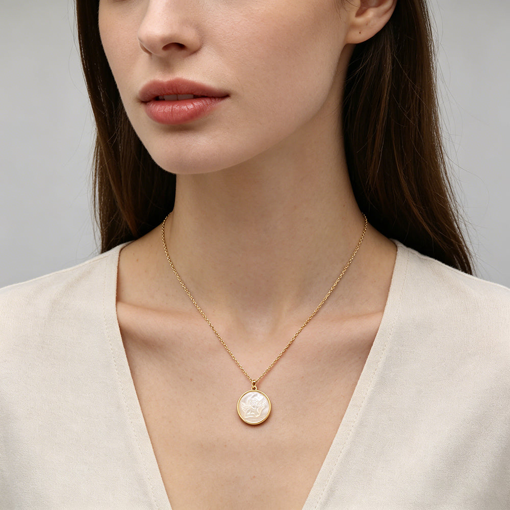 Handmade Customizable Shell Pendant Necklace With 925 Sterling Silver