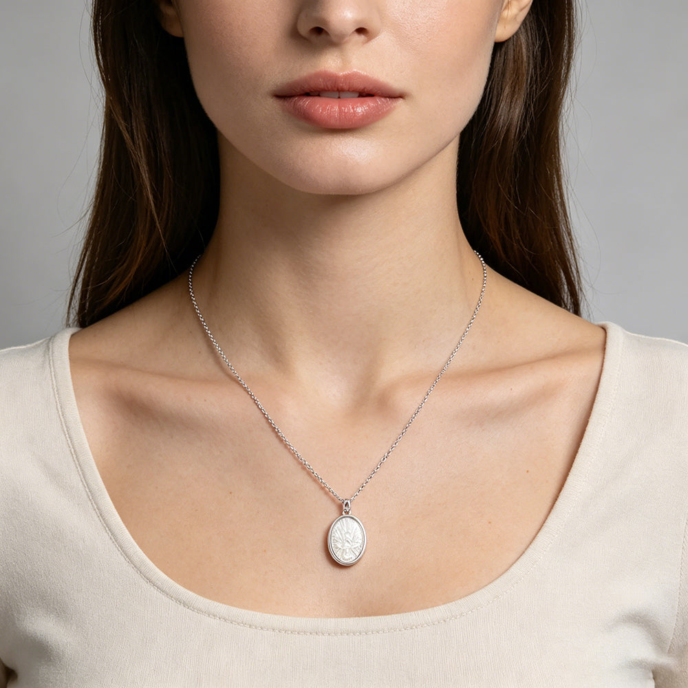 Handmade Custom Shell Pendant Necklace With 925 Sterling Silver