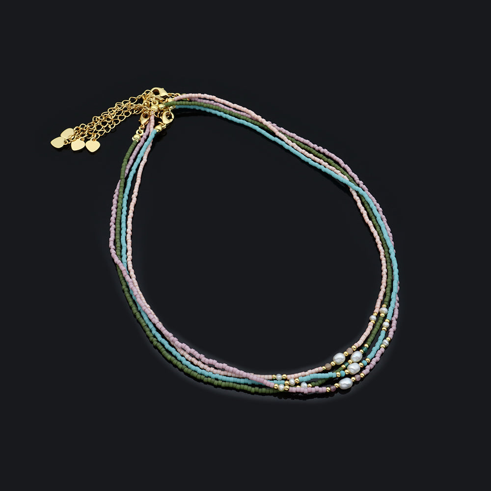 Handmade Customizable Miyuki Beads Necklace With Fresh Water Pearl