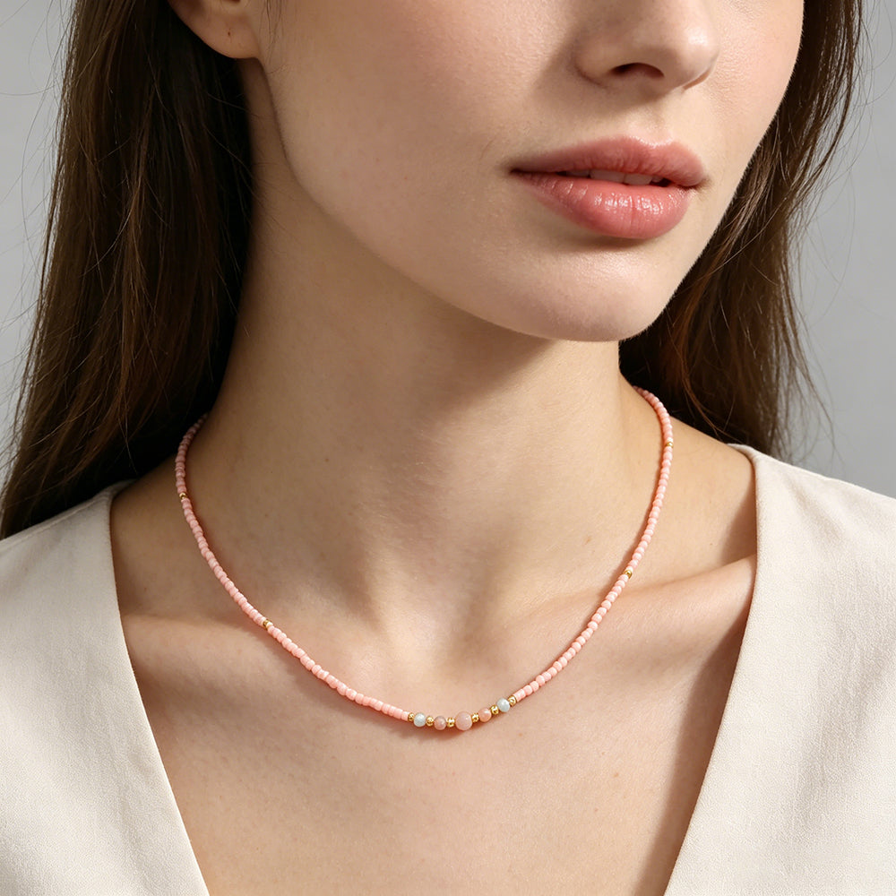 Handmade Customizable Miyuki Beads Necklace With Fresh Water Pearl