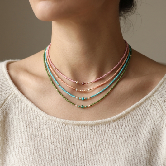 Handmade Customizable Miyuki Beads Necklace With Fresh Water Pearl