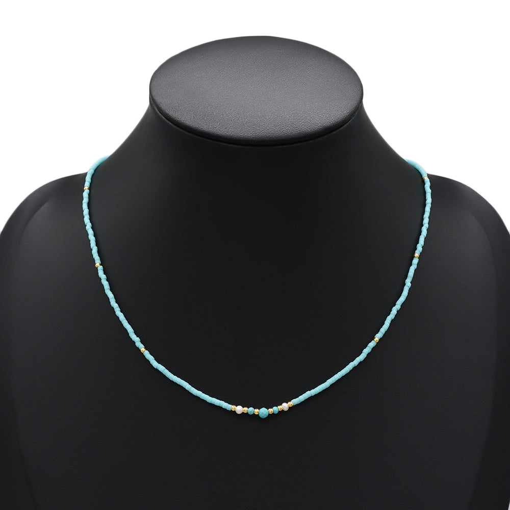 Handmade Customizable Miyuki Beads Necklace With Fresh Water Pearl
