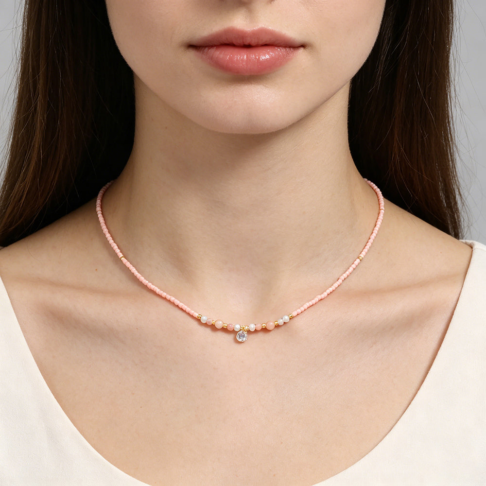 Handmade Customizable Miyuki Beads Necklace With Fresh Water Pearl