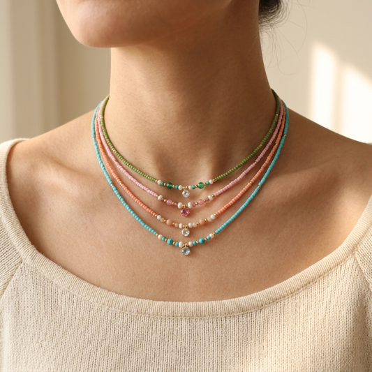 Handmade Customizable Miyuki Beads Necklace With Fresh Water Pearl