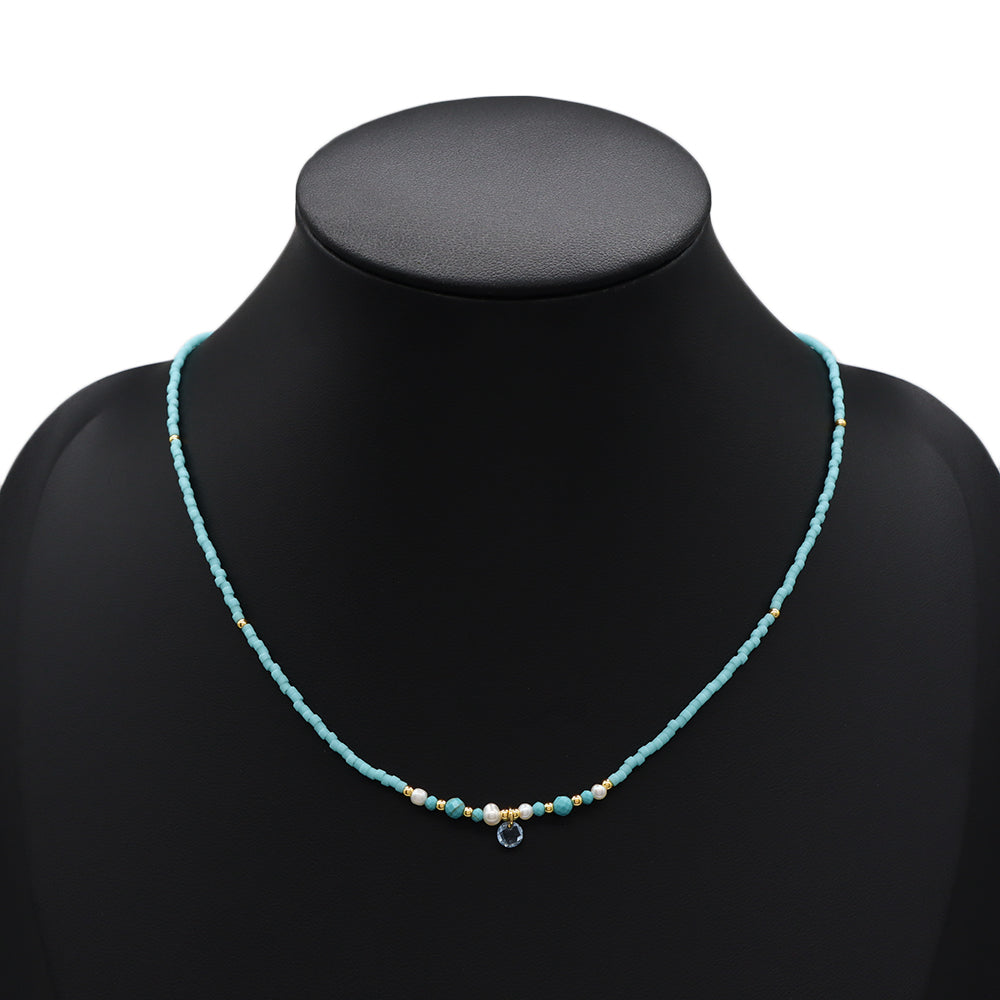 Handmade Customizable Miyuki Beads Necklace With Fresh Water Pearl