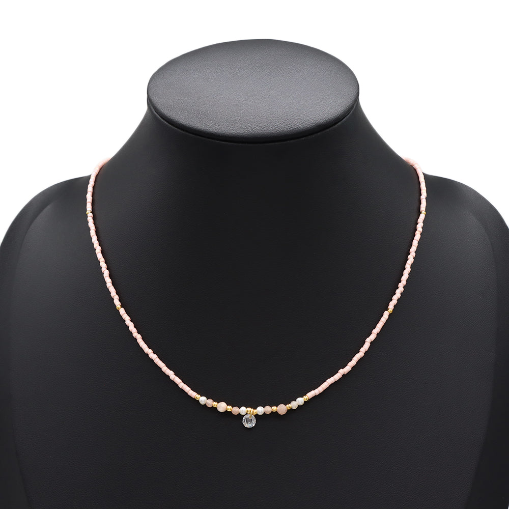 Handmade Customizable Miyuki Beads Necklace With Fresh Water Pearl