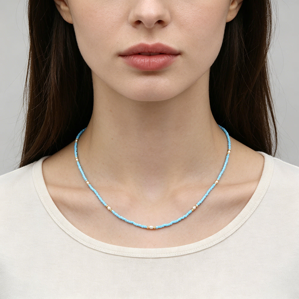 Handmade Customizable Miyuki Beads Necklace With Fresh Water Pearl