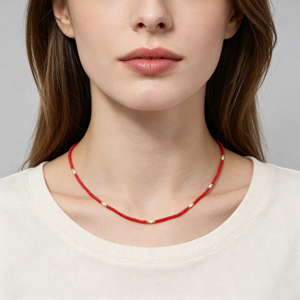 Handmade Customizable Miyuki Beads Necklace With Fresh Water Pearl