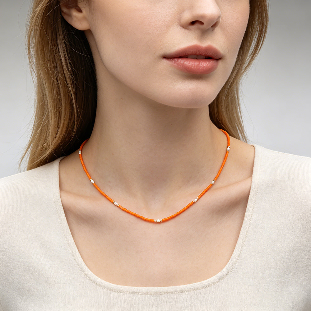 Handmade Customizable Miyuki Beads Necklace With Fresh Water Pearl