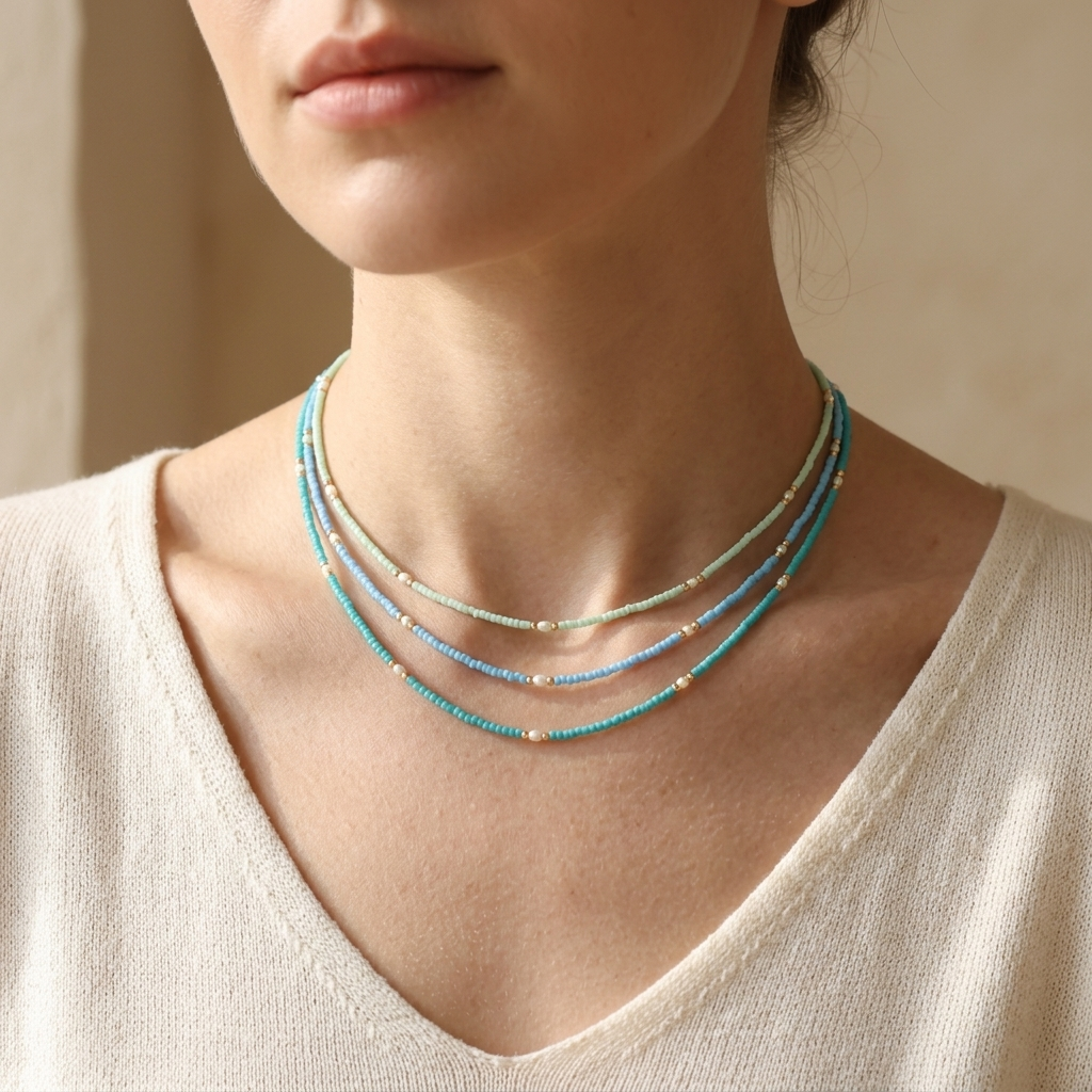 Handmade Customizable Miyuki Beads Necklace With Fresh Water Pearl