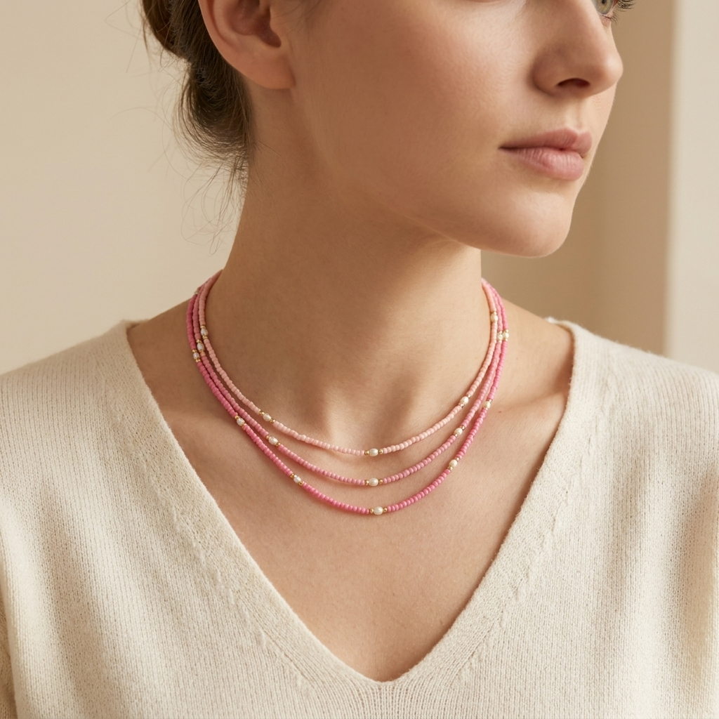 Handmade Customizable Miyuki Beads Necklace With Fresh Water Pearl