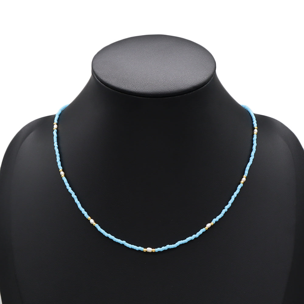 Handmade Customizable Miyuki Beads Necklace With Fresh Water Pearl