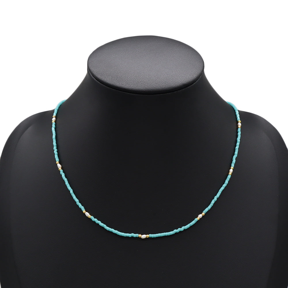 Handmade Customizable Miyuki Beads Necklace With Fresh Water Pearl